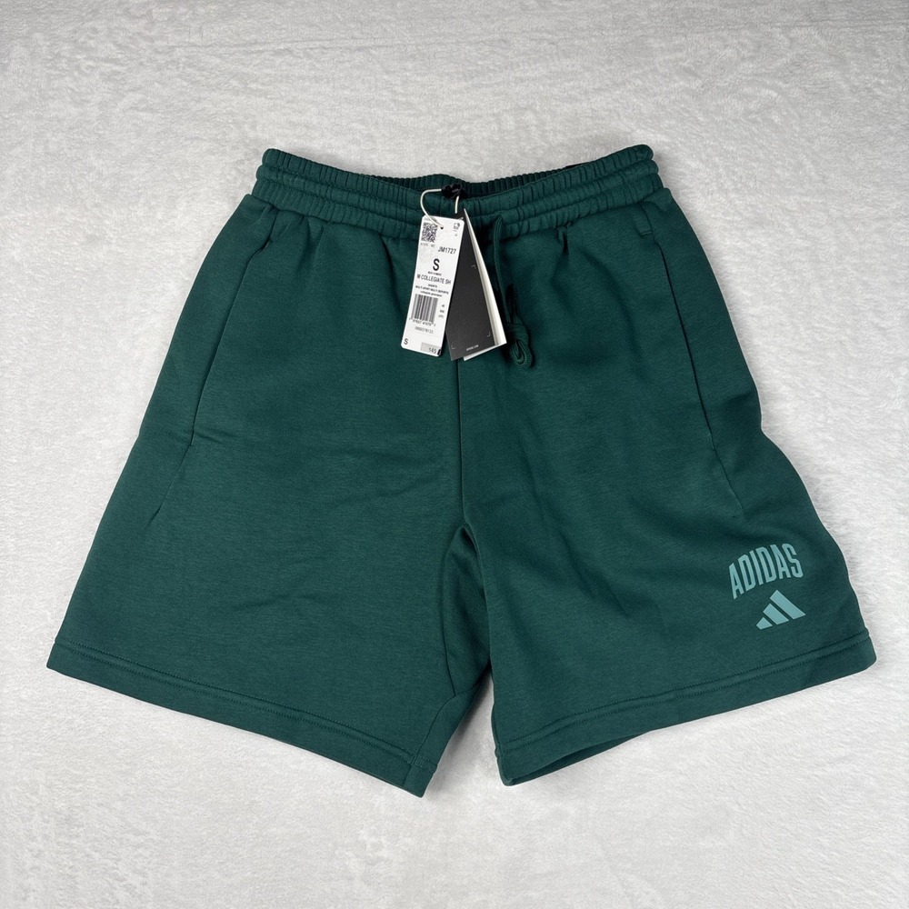 adidas Men's Collegiate Shorts Fleece Collegiate Green Size Small 5" JM1727 NWT